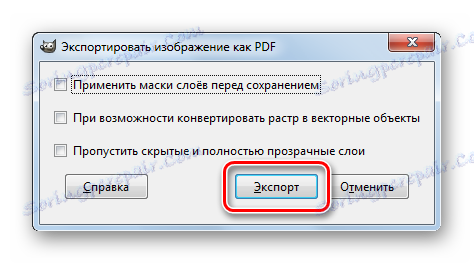 Виндов Екпорт слика у ПДФ формату у Гимп-у