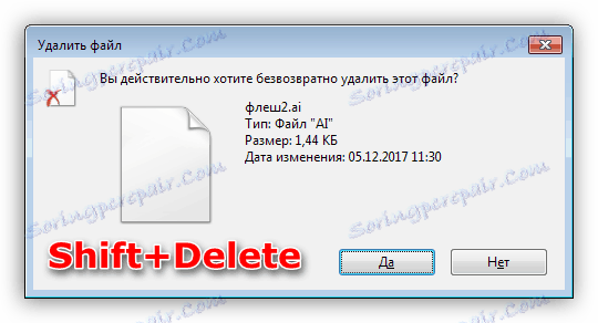 Brisanje datotek s hitrimi gumbi v operacijskem sistemu Windows