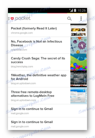 Razni subjekti članaka u Pocket aplikaciji