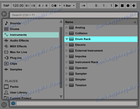 браузър в Ableton Live