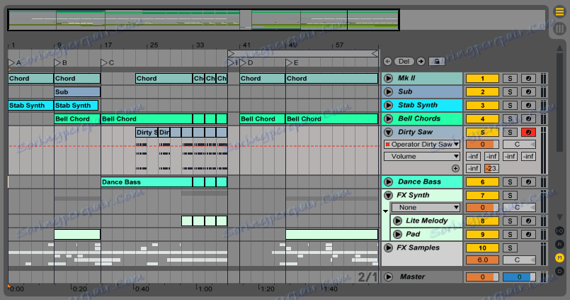 Смесване в Ableton Live