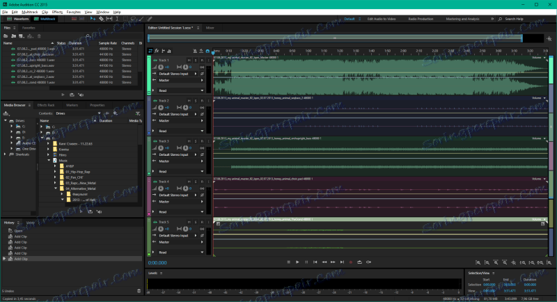 Multitrack v programu Adobe Audition