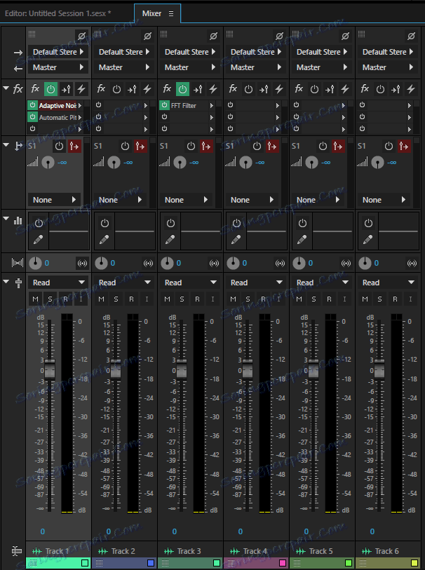mešalnik v programu Adobe Audition