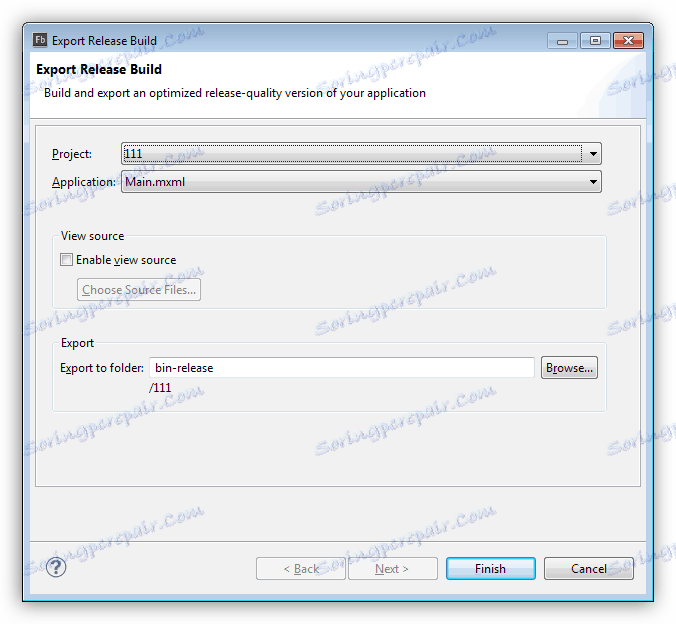 Opublikuj kod źródłowy w Adobe Flash Builder