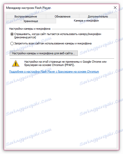 Настройте достъпа до уеб камерата и микрофона