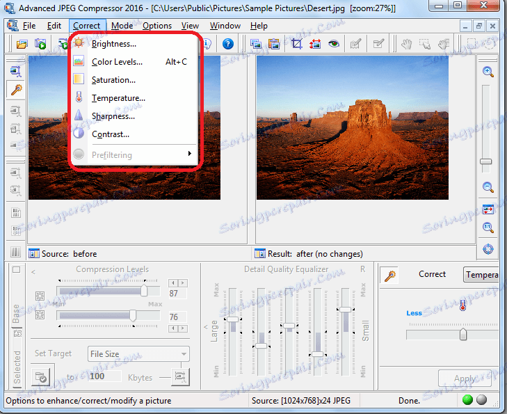 تحرير صورة في Advanced JPEG Compressor
