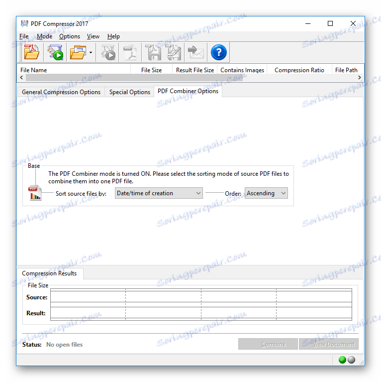 Kombinace více dokumentů do jednoho pomocí aplikace Advanced PDF Compressor
