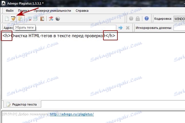 Брисање ознака у тексту у програму Адвего Плагиатус.јпг