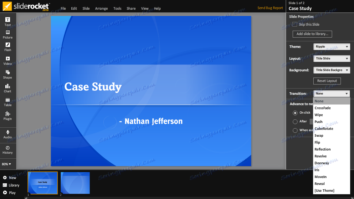 Príklad práce v SlideRocket