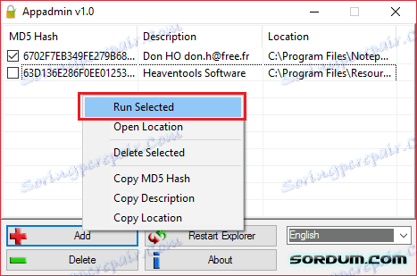 Pokretanje zaključanih aplikacija u AppAdminu
