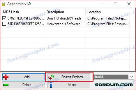 Ponovno učitavanje Explorera u AppAdminu