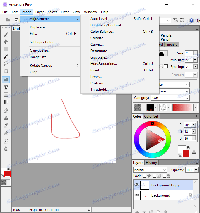 Urejanje slike v programu Artweaver