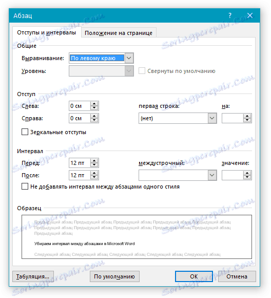 Okno parametrów akapitu w programie Word