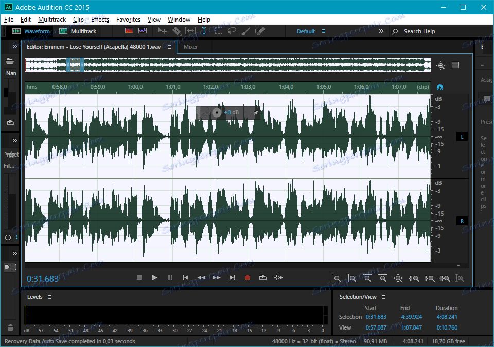 Invertovanie v službe Adobe Audition