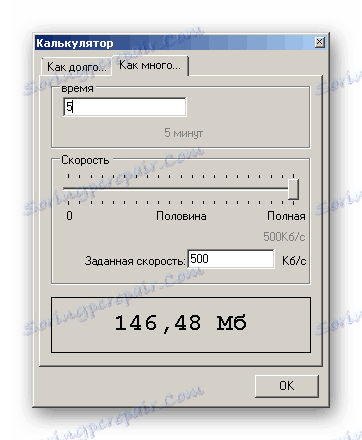 Prozor s postavkama kalkulatora u BitMeter II