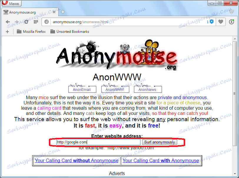 Prijelaz na anonimno surfanje u operi