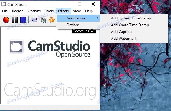 Додаткові ефекти в CamStudio