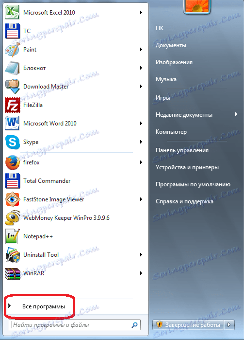 Prejdite do programov v ponuke Štart systému Windows