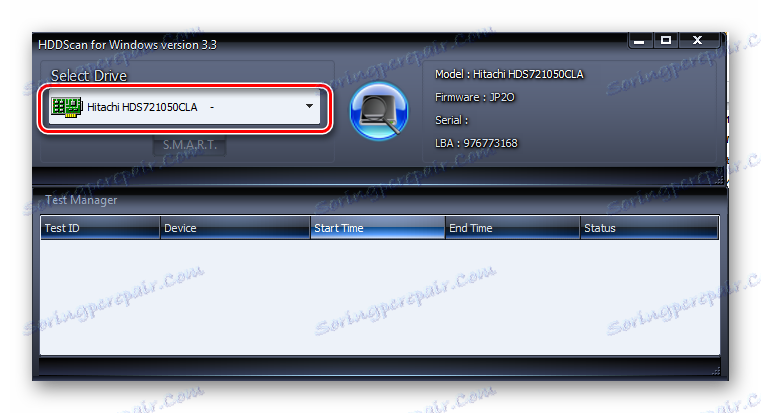 انتخاب HDD در HDDScan