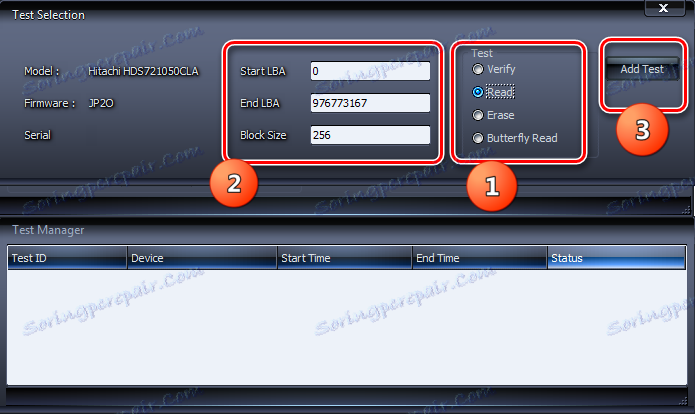 تنظیمات HDD برای خطاهای HDDScan