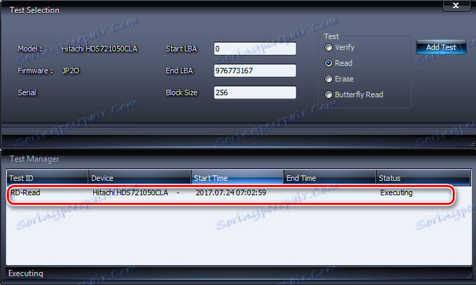در حال اجرای آزمایش HDD برای خطاهای HDDScan