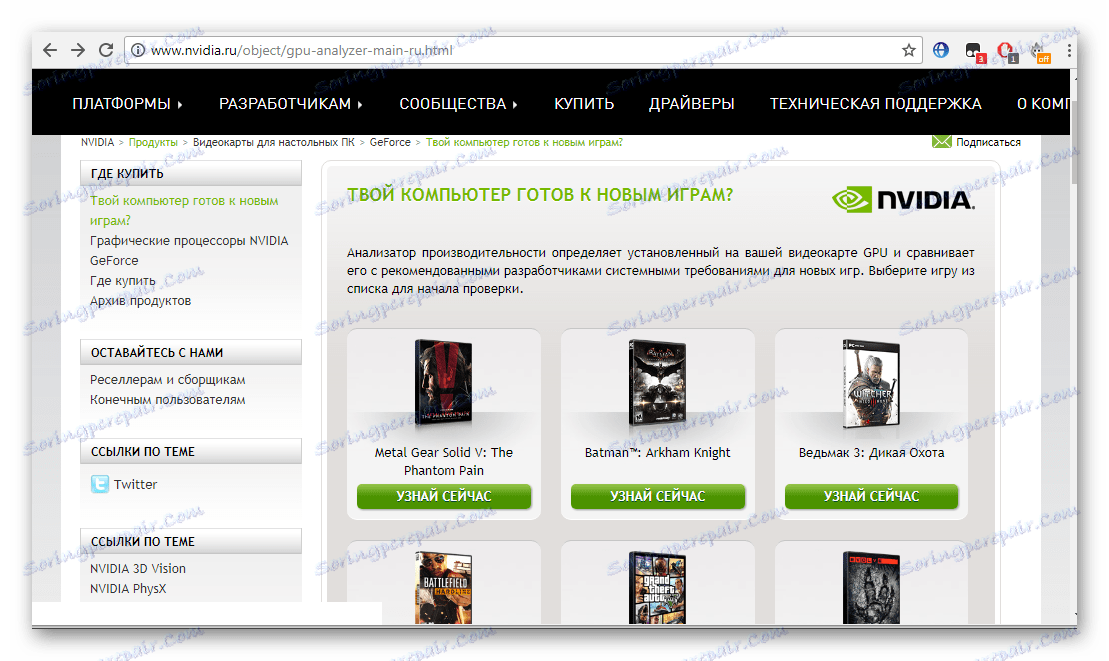 Preverjanje združljivosti s grafično kartico NVIDIA