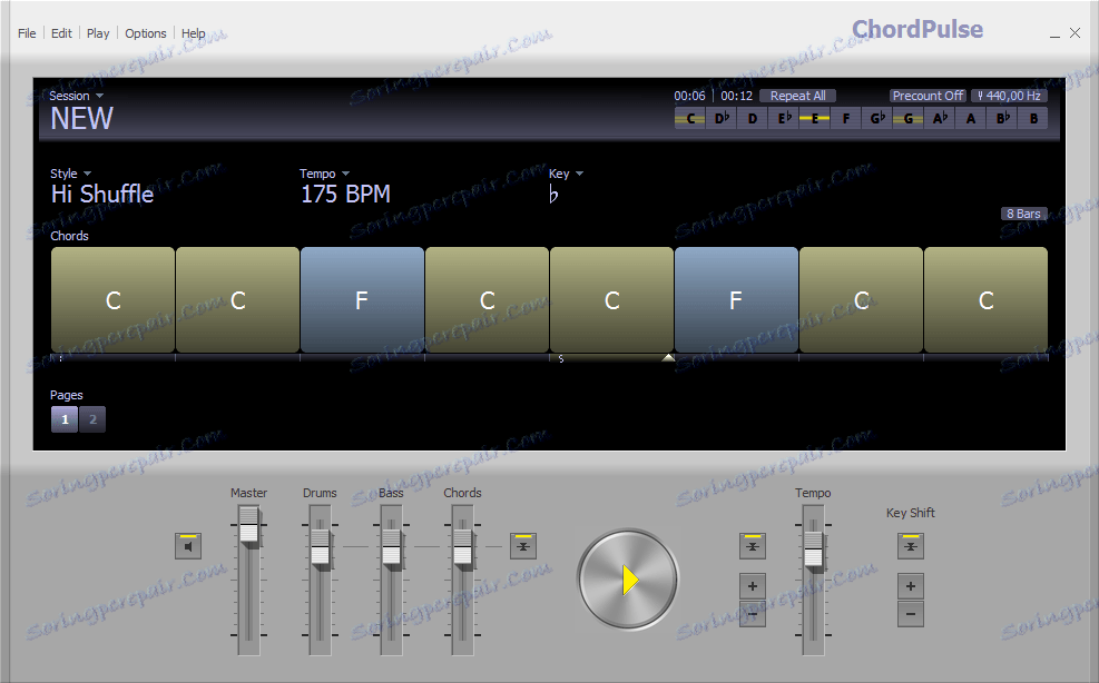 Акорди в ChordPulse