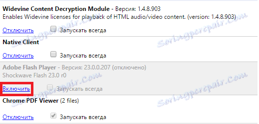 Povolte přehrávač Flash Player v prohlížeči Google Chrome