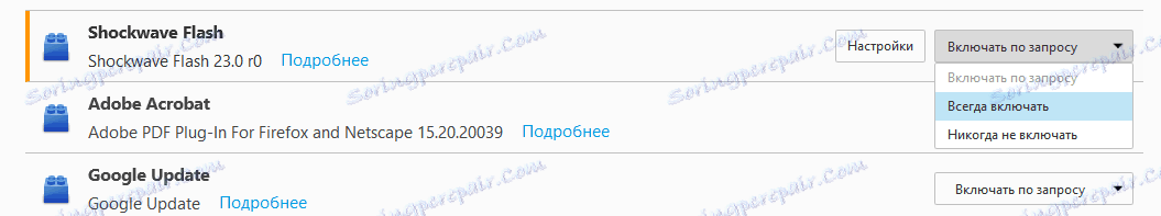 Povolit přehrávač Flash Player v aplikaci Mozilla Firefox