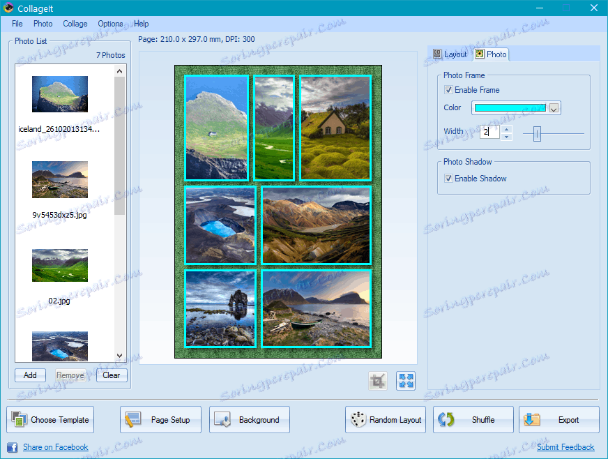 Рамки и сенки в CollageIt