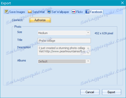 изтегляне от Facebook в CollageIt