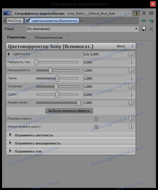 Prilagajanje barvne korekcije v Sony Vegasu