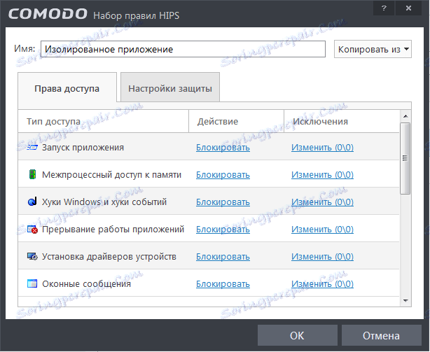 Правила HIPS в Комодо антивірус