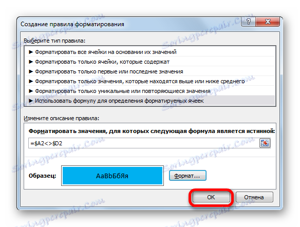 Okno pro vytvoření pravidla formátování v aplikaci Microsoft Excel