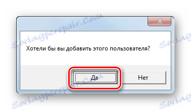 Potvrdenie pridania nového používateľa v dialógovom okne Typle v systéme Windows 7