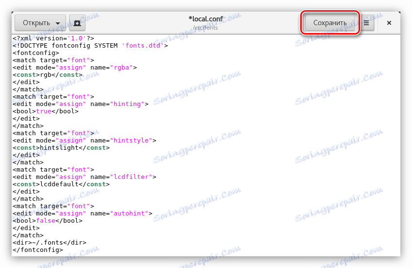 uloženie lokálneho dokumentu conf v debian