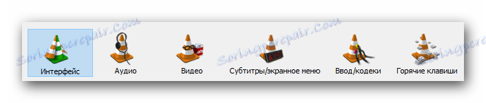 Sekcie základných nastavení VLC Media Player
