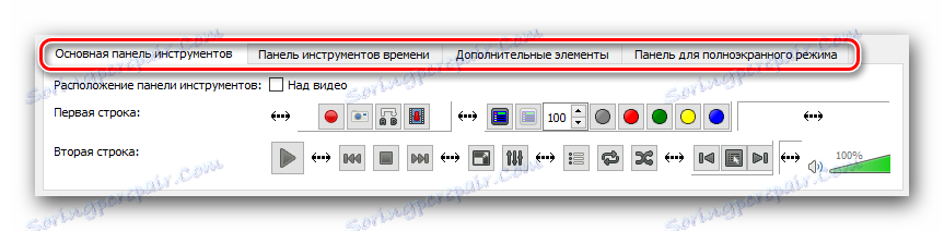 Panely na úpravu rozhrania VLC Media Player