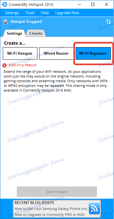 Rozšíření rozsahu Wi-Fi v aplikaci Connectify