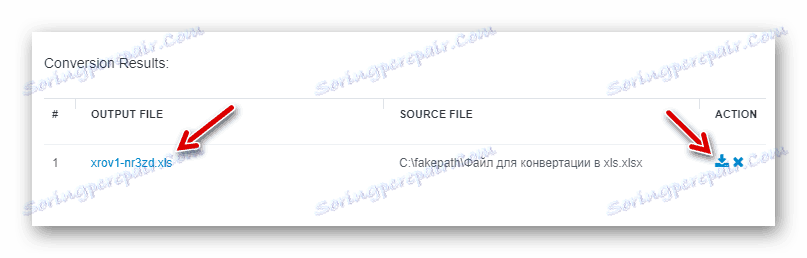 Посилання для завантаження конвертованого XLS-файлу на комп'ютер або в хмарні сховища