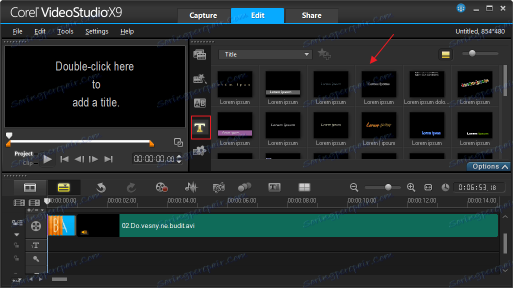 خلق العناوين في Corel VideoStudio