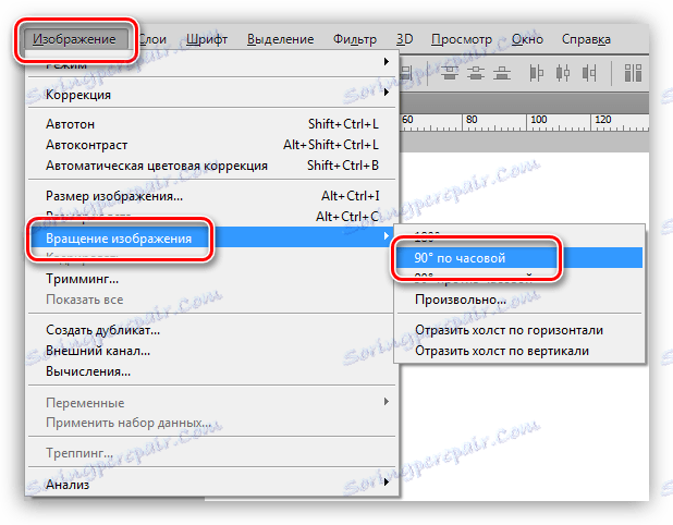 Při vytváření rozvržení brožury ve Photoshopu otočte plátno o 90 stupňů