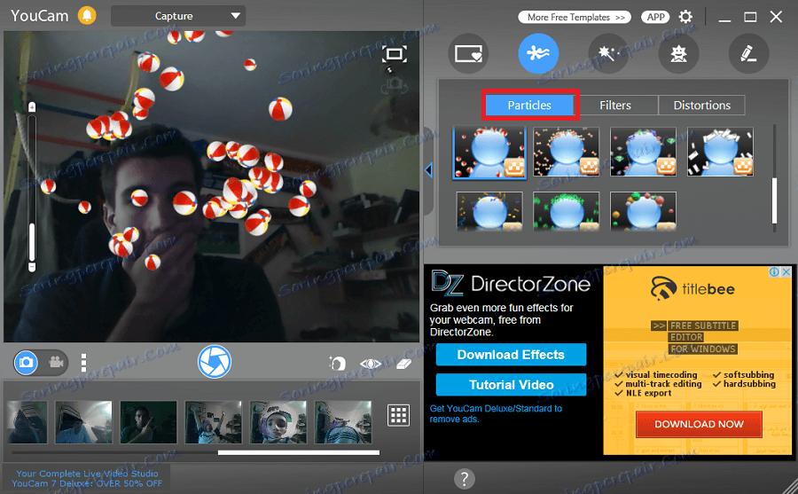 частици в CyberLink YouCam