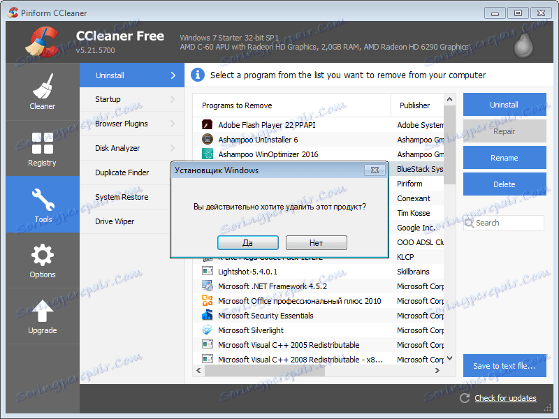 Usuń BlueStacks z CCleaner