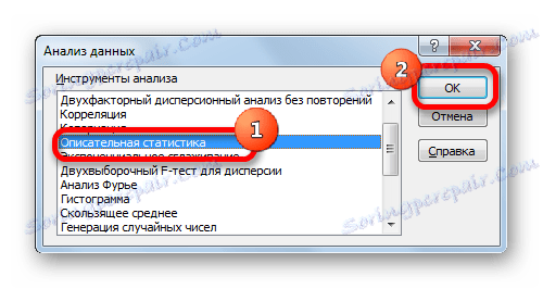 Идите на описну статистику у програму Мицрософт Екцел
