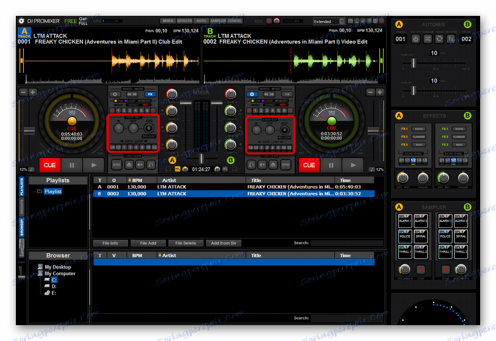 Алат који вам омогућава да петљујете изабрани део траке са одређеном фреквенцијом понављања у ДЈ ПроМикеру
