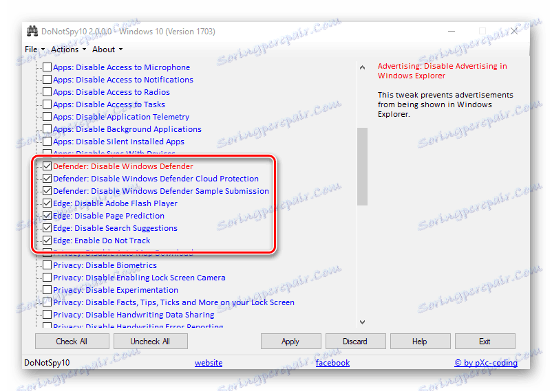 DoNotSpy10 деактивира антивирусните и браузърите Edge