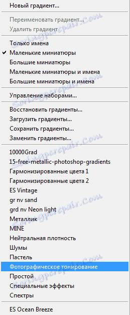 Výběr sady fotografického tonování