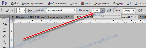 Nastavení opacity štětce