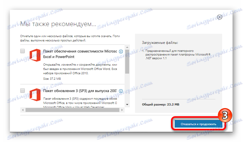Odporúčania pri sťahovaní Microsoft .NET Framework 1.1